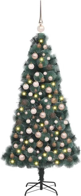 vidaXL Künstlicher Beleuchteter Weihnachtsbaum mit Kugel-Set, Höhe: 120 cm - Bild 1