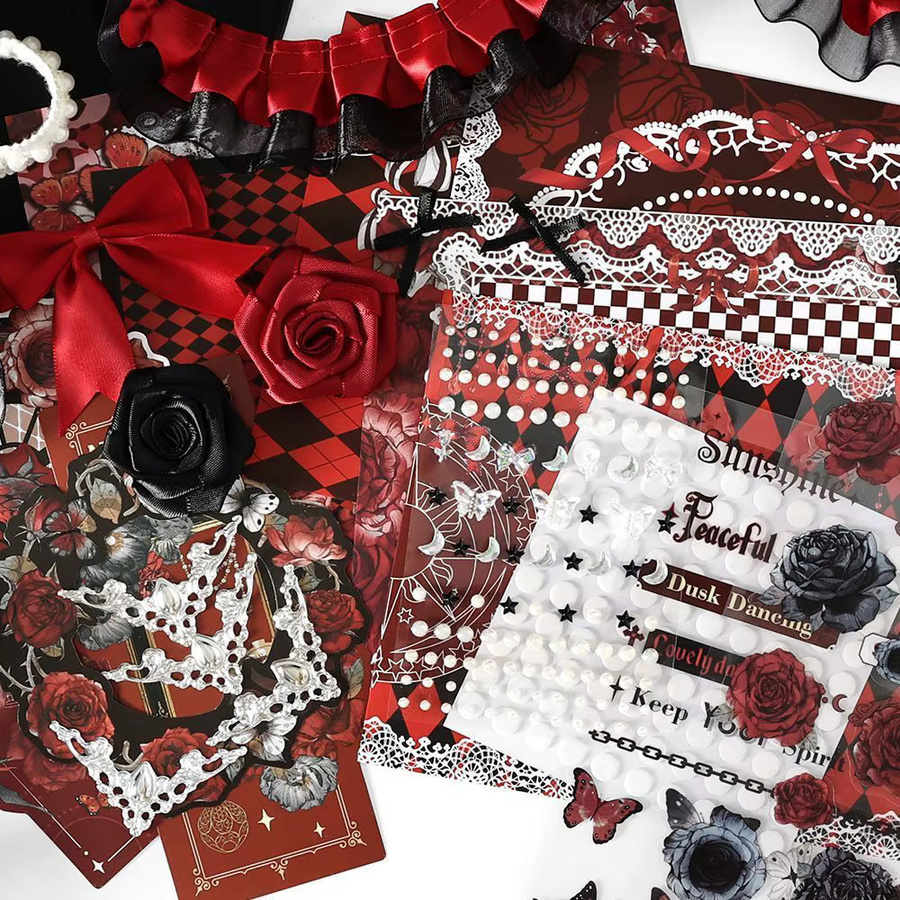 Diablo Style DIY Dekorationsset für Itabag mit Manga Animation Hintergrundpapier und Krawatte, 33 Stück, Multicolour und Weiß - Bild 1