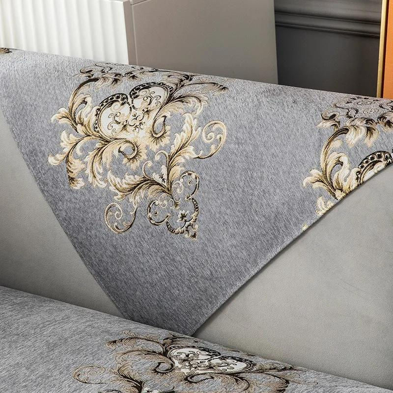 Rutschfester Sofabezug aus Chenille in L-Form von Your Warm Home, klassisches Design mit Blumenmuster, Farbe: Beige, Breite: 90 cm, Länge: 180 cm - Bild 3