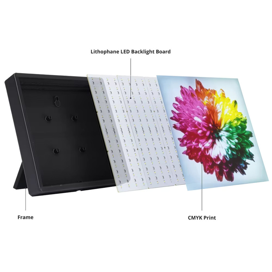 Bambu Lab Lithophan LED Hintergrundbeleuchtung Board Kit für 3D Drucke, CMYK Lithophan Bundle, DIY Modell KC009/KC010, B/H: 96 x 144 mm oder 192 x 144 mm - Bild 2