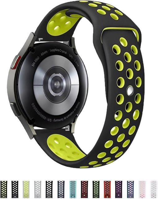 Uhrenarmband Silikon, Schwarz, Unisex, 22 mm, 20 mm - Bild 1