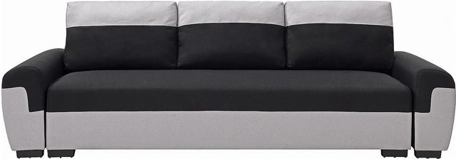 Schlafsofa Vente-unique Gaby in Schwarz mit Stoffbezug, Breite: 260 cm - Bild 1
