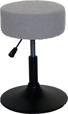 MCW Sitzhocker C22 höhenverstellbar und drehbar mit Bouclé-Stoffbezug in Grau, Durchmesser: 37 cm