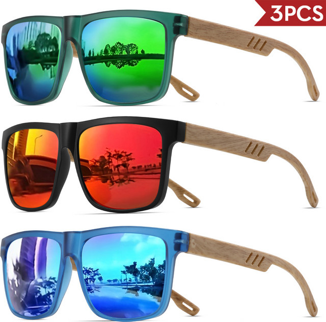 VEGUEROS Sonnenbrille, Square, Vollrand, Holz, Unisex - Bild 1