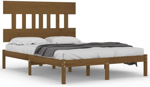 vidaXL Massivholzbett aus Kiefer in Honigbraun B/T/H: 200 x 200 x 205,5 cm - Bild 1