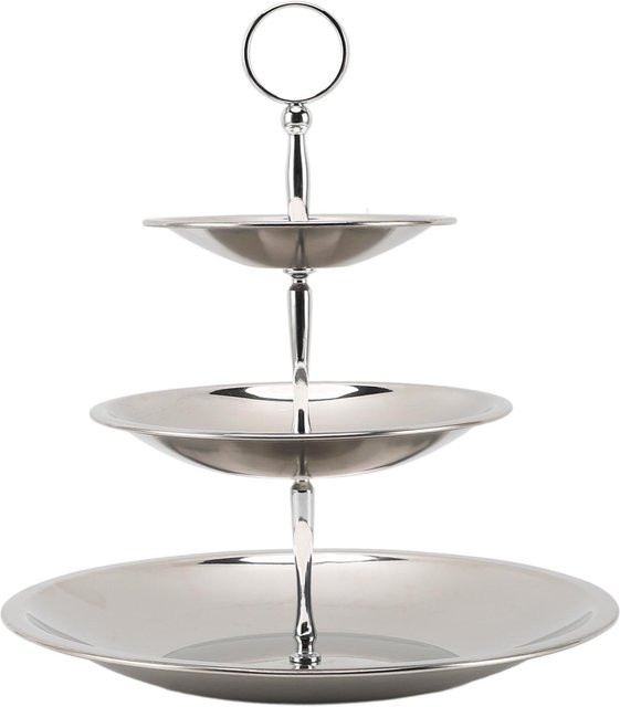 CosyHome Etagere Serviertablett aus Edelstahl in Weiß für Obst und Gebäck - Bild 1