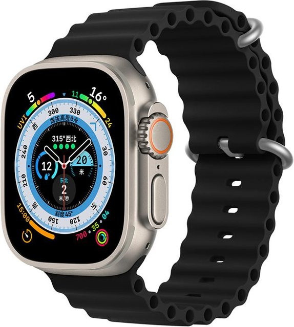 Uhrenarmband Silikon, schwarz, Unisex - Bild 1
