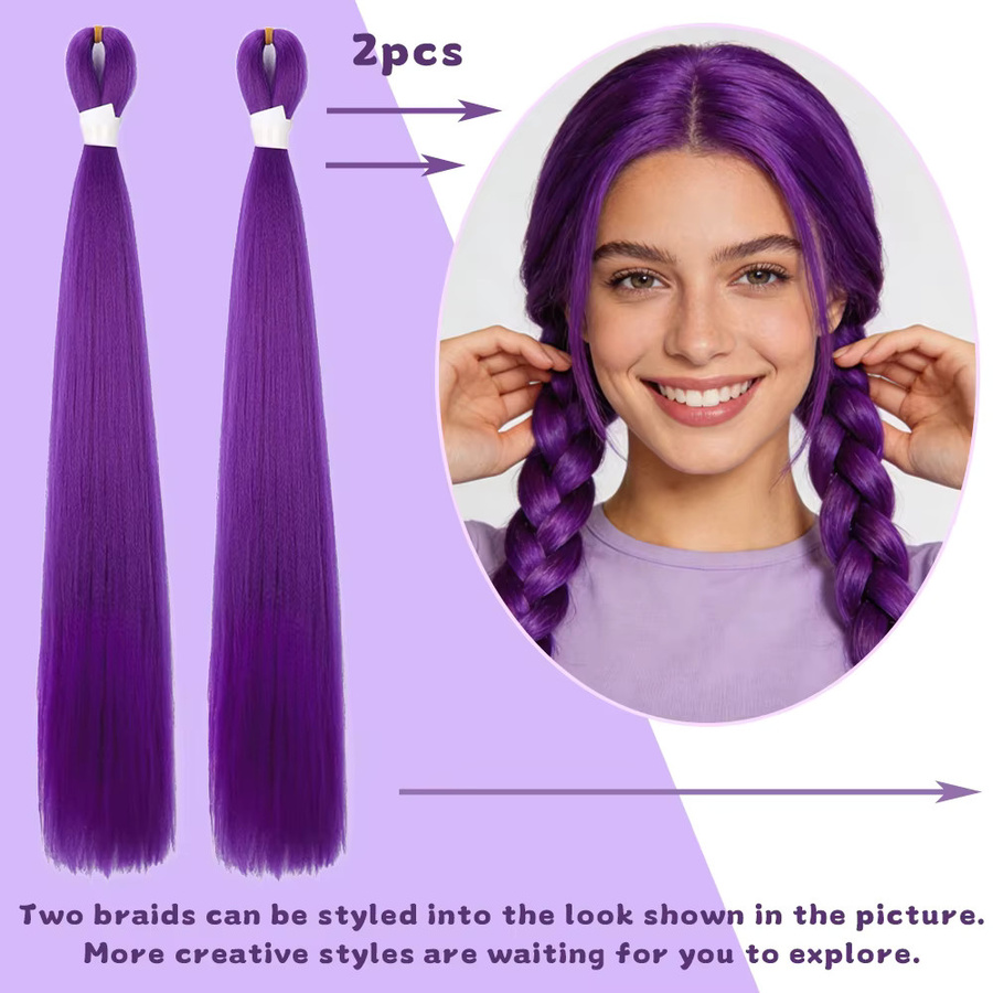 Lansa Haarverlängerungen Jumbo Braids, Lila, 2 Stück - Bild 4
