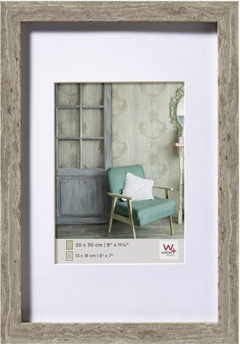 Walther Design Bilderrahmen Stockholm aus Holz in Grau, Rechteckig - Bild 1