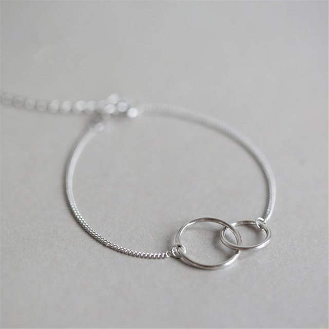 Wucifang Jewelry Armband, 925 Silber, Doppel Kreis Charme, Damen - Bild 1