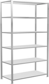 Schulte Grundregal Büro-Steckregal MULTIplus150 mit 7 Fachböden, Farbe: Lichtgrau, H x B x T: 230 x 130 x 60 cm - Bild 1