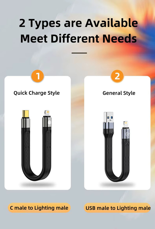 FLYERMIF USB-C auf Lightning Kabel Schwarz, 20W PD Schnellladekabel für iPhone 12 13 14 Pro Max und Mini, weiches FPC Datenkabel - Bild 2