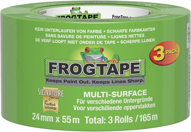 FrogTape Feinkrepp-Malerband Multi-Surface, Farbe: Grün, 3er Pack, Breite: 24 mm, Länge: 55 m - Bild 1