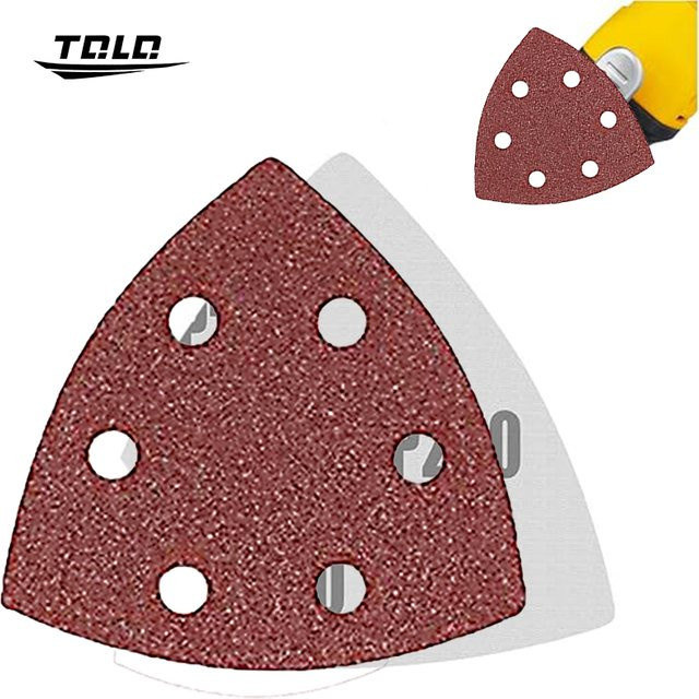 TQLQ Dreieck Schleifpapier aus Aluminiumoxid für Holzbearbeitung und Metall, B/T/H: 90 x 90 x 90 mm - Bild 1