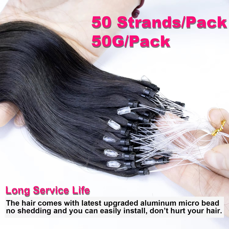 mayfive Micro Link Haarverlängerung Echthaar, Body Wave, 50g - Bild 5