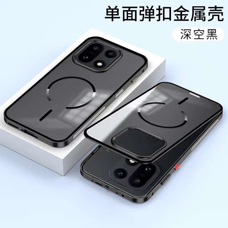 Magnetische MagSafe Schutzhülle für OnePlus 15 Ace und OnePlus 6 5 Pro aus transparentem Acryl mit mattem Aluminiumrahmen - Bild 3