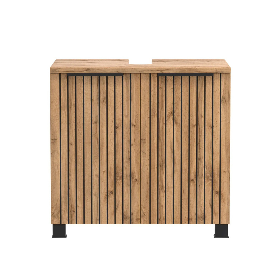 Held Möbel Unterbeckenschrank Manchester in Wildeiche mit 2 Türen und Soft-Close-Funktion, B/T/H: 54 x 60 x 35 cm - Bild 2