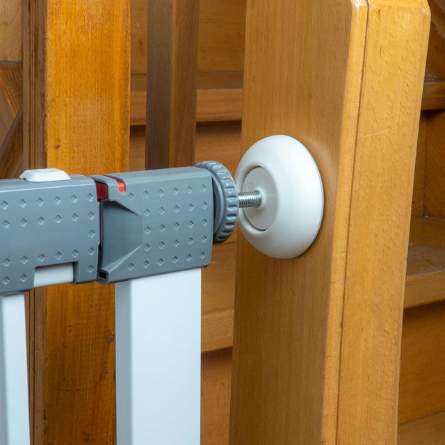 Two Dads Babygitter-Wandpolster, 4 Stück rutschfeste Eckschutzkappen für Schienen und Zäune in Weiß - Bild 1