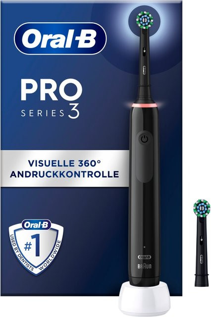 Oral-B Pro 3 3000 Cross Action Elektrische Zahnbürste, Schwarz/Rot, Unisex - Bild 2