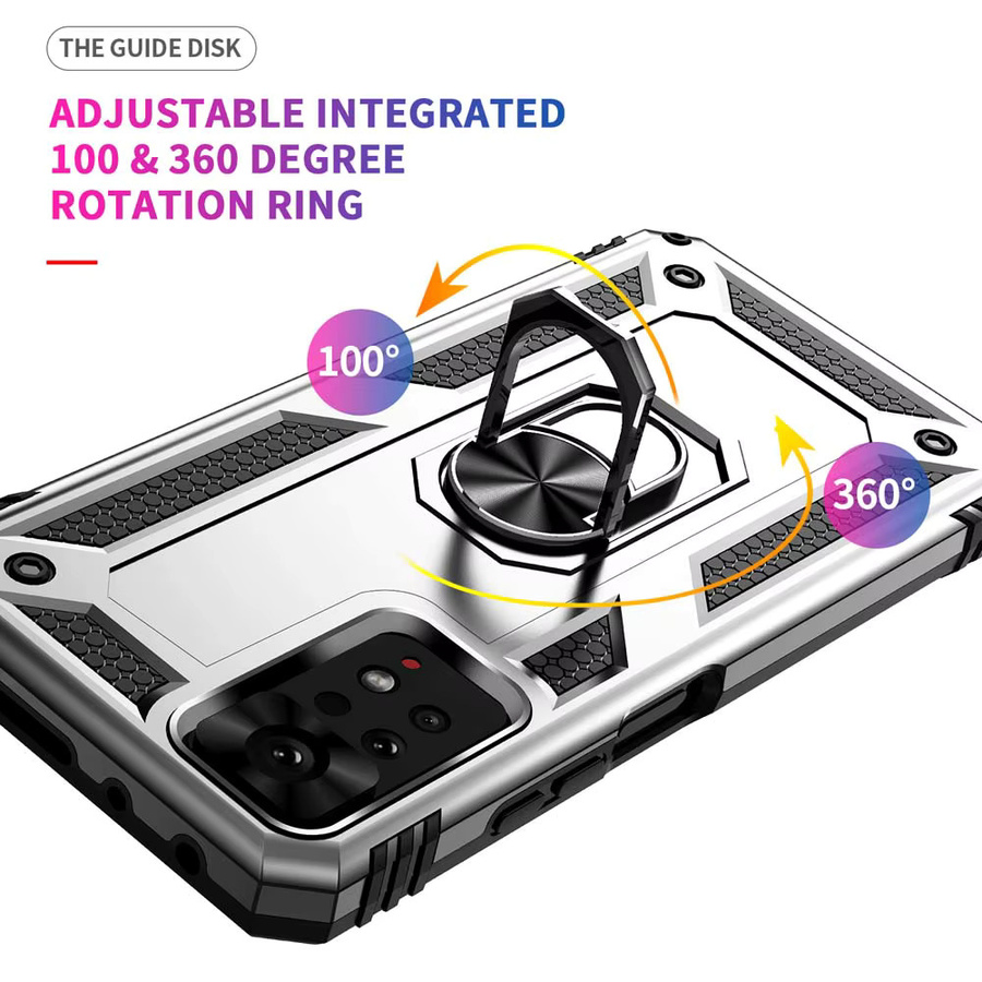 Xiaomi Handyhülle mit Ringhalter und verstärkten Ecken für Redmi Note 11, 10 Pro, 12S, 11S und 10S in Gold - Bild 5