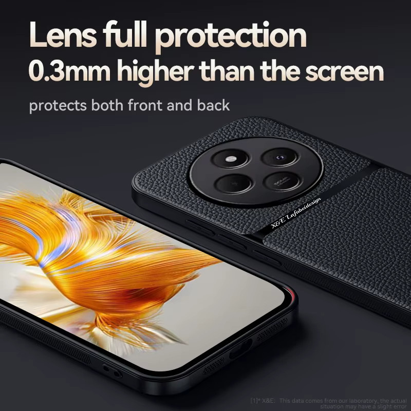 Xiaomi Magnetische Leder Schutzhülle für Redmi 14C und Redmi Note 14 Pro Plus in Schwarz, Stoßfeste Rückseite - Bild 4