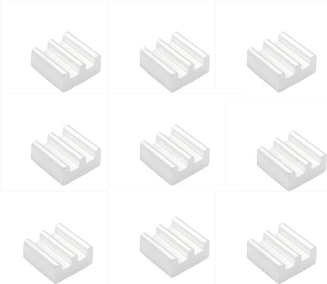 YOUNUON Mini-Kühlkörper aus Aluminium für IC-Chips und Motherboards, Silber, B/T/H: 7 x 7 x 3,5 mm, 2000 Stück - Bild 1