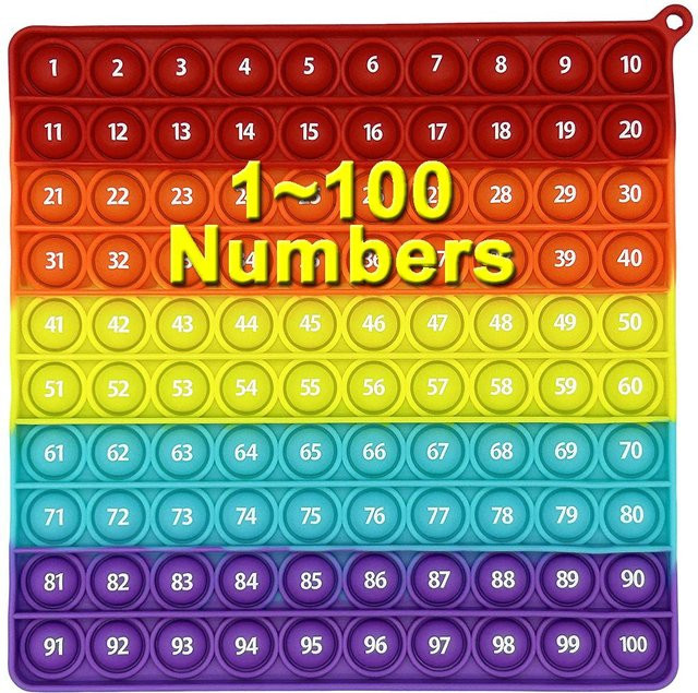 Kidsly Pop-Mathe-Spielzeug, Push-Bubble-Fidget-Lernspielzeug, bunt, 20 cm - Bild 1