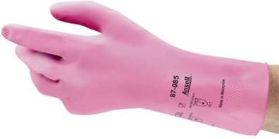 Ansell AlphaTec Baumwollvelour Chemikalienhandschuh in Pink, Größe 9, nach EN 388 und EN 374 - Bild 1
