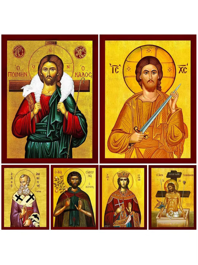 Potdemiel Wandkunst Jesus Christus Nordic Leinwandmalerei Multicolor ungerahmt - Bild 3