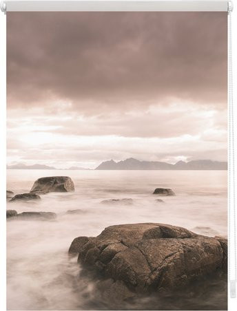Lichtblick Rollo Klemmfix Stone in Grau Rot, blickdicht, B/H: 90 x 150 cm - Bild 1