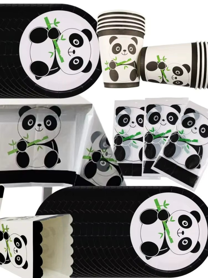Potdemiel Papierservietten mit Panda-Motiv in Weiß für Babyparty, Geburtstag oder Hochzeit - Bild 2