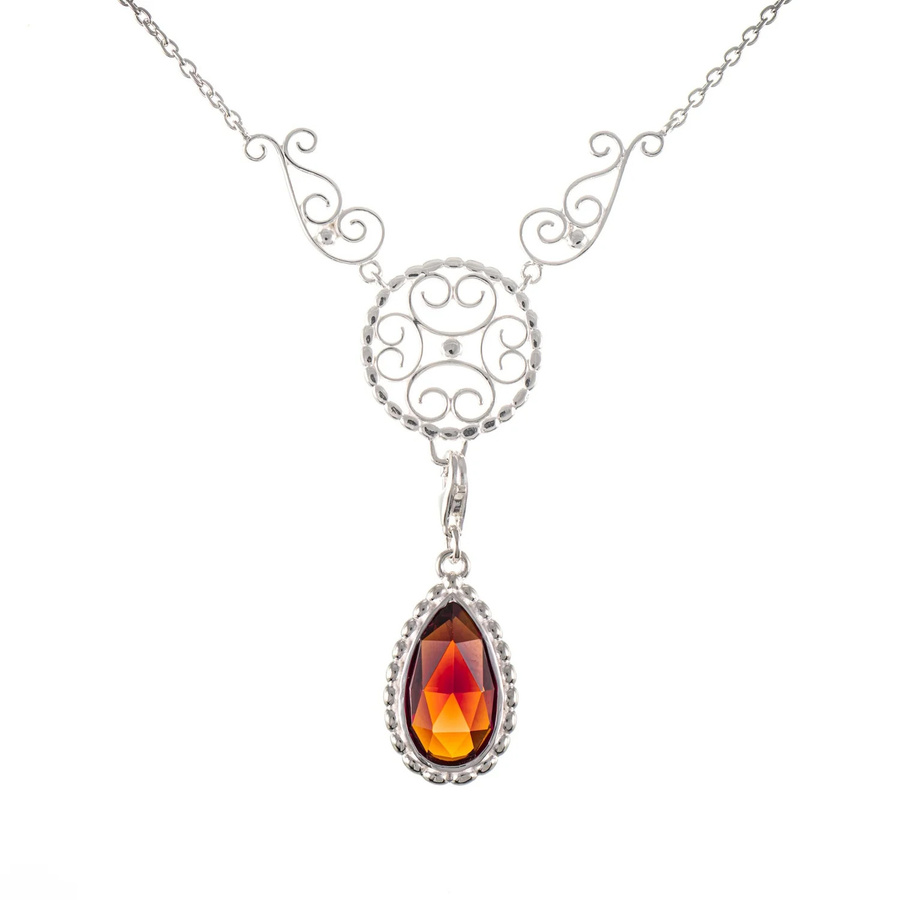 Collier Signature, 925 Silber, roter Stein, Damen - Bild 1