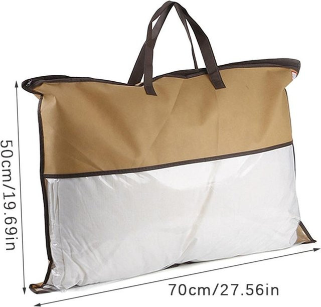 Ganchen Kissen Aufbewahrungstasche aus Vlies mit Reißverschluss und Griffen, XXL Organizer für Kissen und Decken, Breite: 50 cm, Höhe: 70 cm - Bild 1