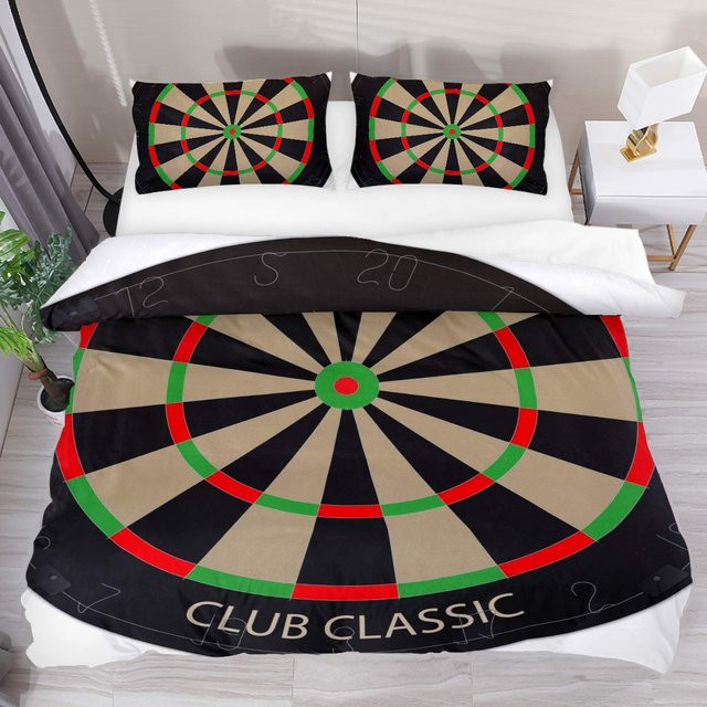 Dartscheibe Bettwäsche Set mit Blitz und Flamme Motiv, 2/3-teilig, Multicolor, B/H: 135 x 200 cm - Bild 1