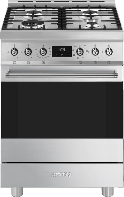 Smeg Gas-Kombi-Standherd C6GMXD2 in Edelstahl Silber - Bild 1