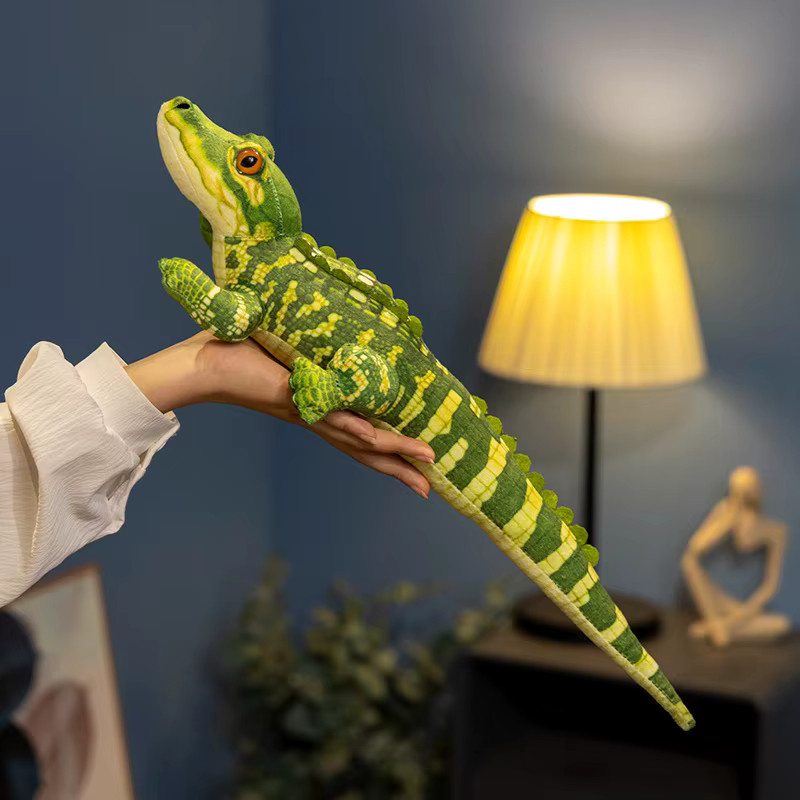 YUZHINUO Alligator Plüschtier, Simulation Krokodil Puppe, Grün, 50/70 cm - Bild 3