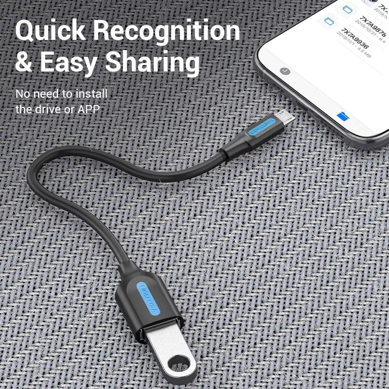 Vention Micro-USB-OTG-Kabeladapter für Android in Schwarz - Bild 3