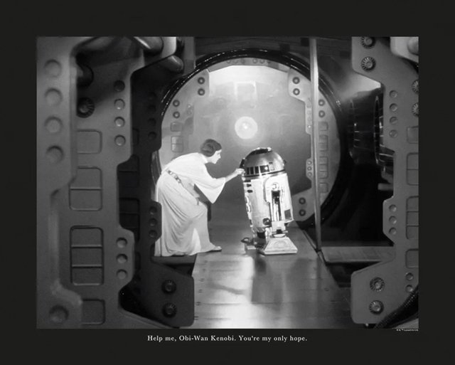 Komar Wandbild Star Wars Quote in Schwarz-Weiß, B x H: 50 x 40 cm - Bild 1