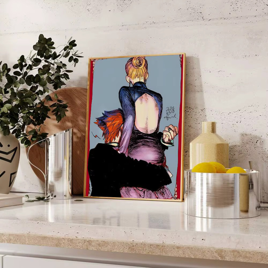 Wasserfester Selbstklebender Wandaufkleber V-Veil Anime Poster im Vintage-Stil, Mehrfarbig, B: 15,0 cm, H: 10,0 cm - Bild 5