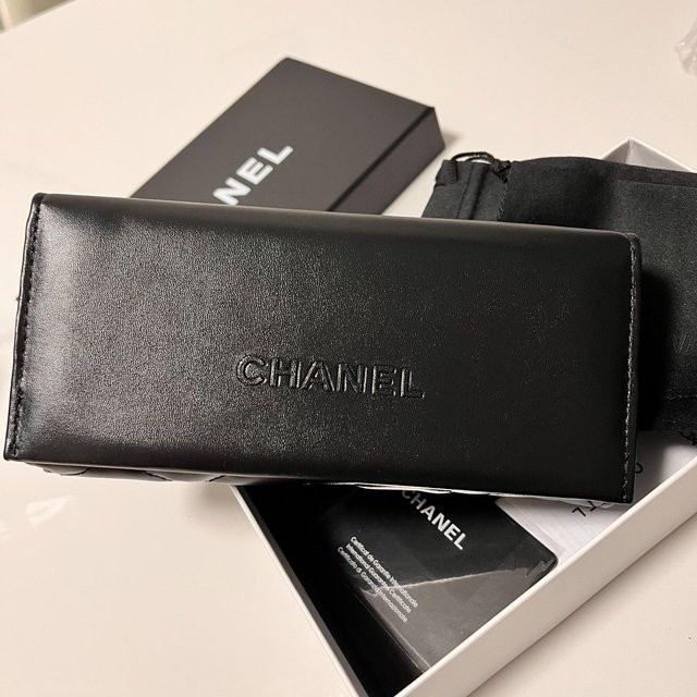 Chanel Brillenetui, PU-Leder, Schwarz - Bild 1
