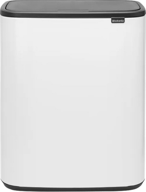 Brabantia Bo Touch Mülleimer mit Touch-Funktion und herausnehmbarem Inneneimer, Weiß, 60 Liter - Bild 1