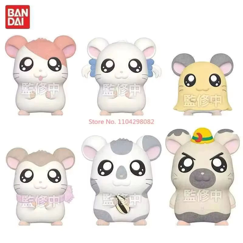 Bandai Hamtaro Anime-Figuren Set, 6-teiliges Kawaii Hamster-Figuren-Set aus Kunststoff, mehrfarbig, Schreibtisch-Dekoration und Sammlerstücke für Kinder - Bild 3