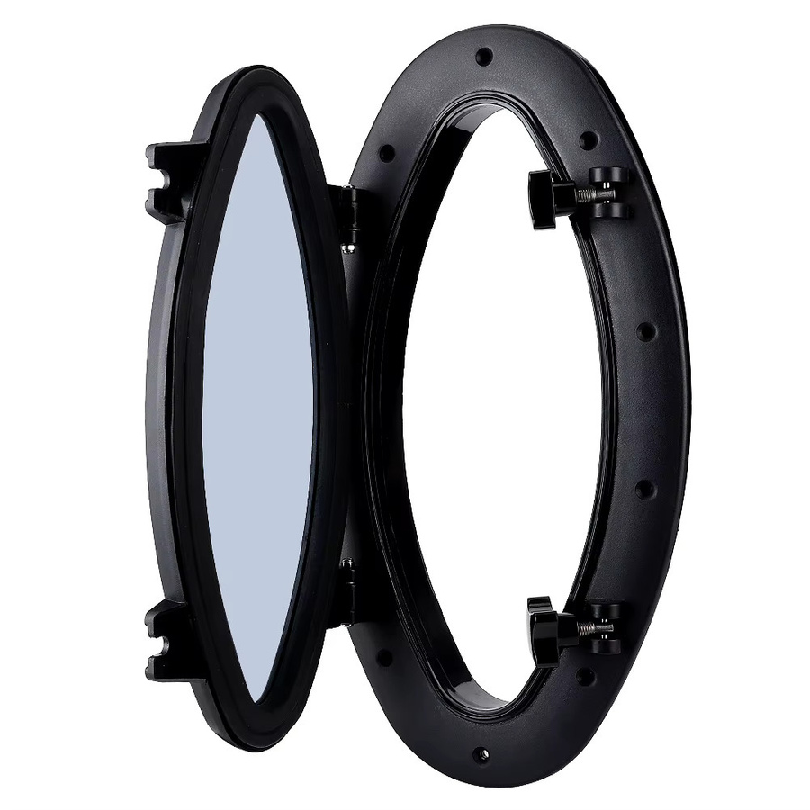 DOACT Ovales Bullauge aus Glas in Schwarz für Marine, Boot, Yacht und RV, B/H: 41,0 x 22,0 cm - Bild 5