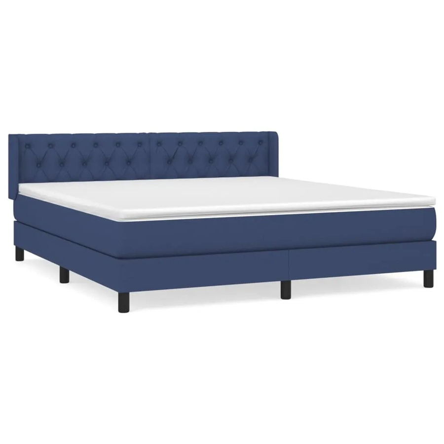 vidaXL Boxspringbett Hybrid mit Matratze und Taschenfederkern in Blau, B/T/H: 160 x 200 x 78 cm - Bild 2