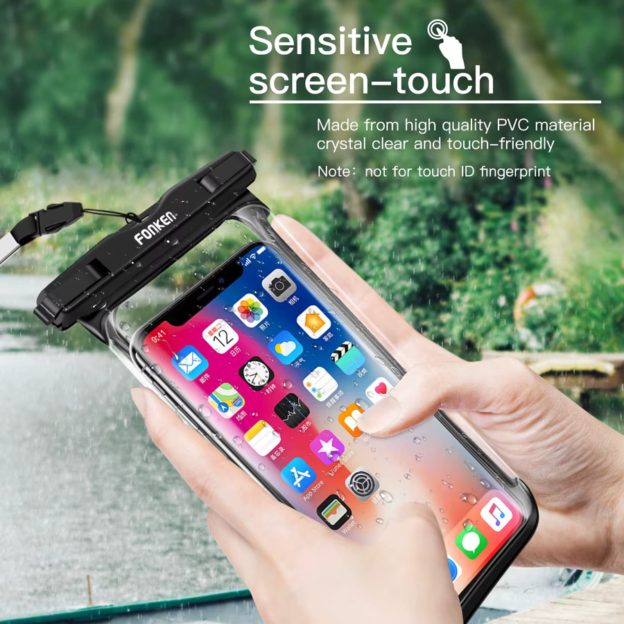 FONKEN Wasserdichte Unterwasser-Handyhülle für Apple iPhone, Huawei, Xiaomi und Samsung in Weiß - Bild 3