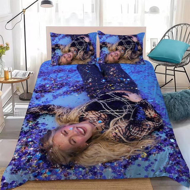 Freya Skye Bettwäsche-Set Home Style aus weicher Baumwolle, 3-teilig, Blau, B/H: 172 x 228 cm - Bild 1