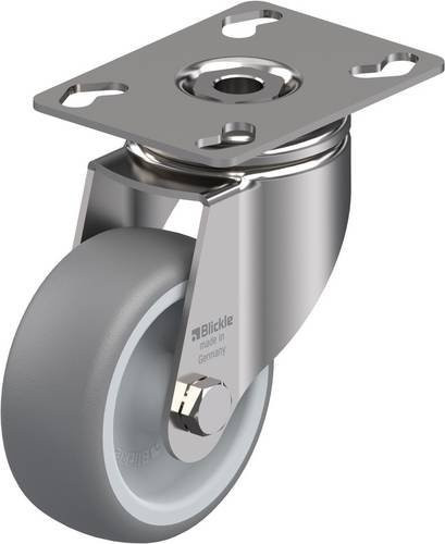 Blickle LKPXA-TPA 80G Lenkrolle aus Edelstahl in Silber und Grau mit 80 mm Rad-Durchmesser und 100 kg Tragfähigkeit - Bild 1