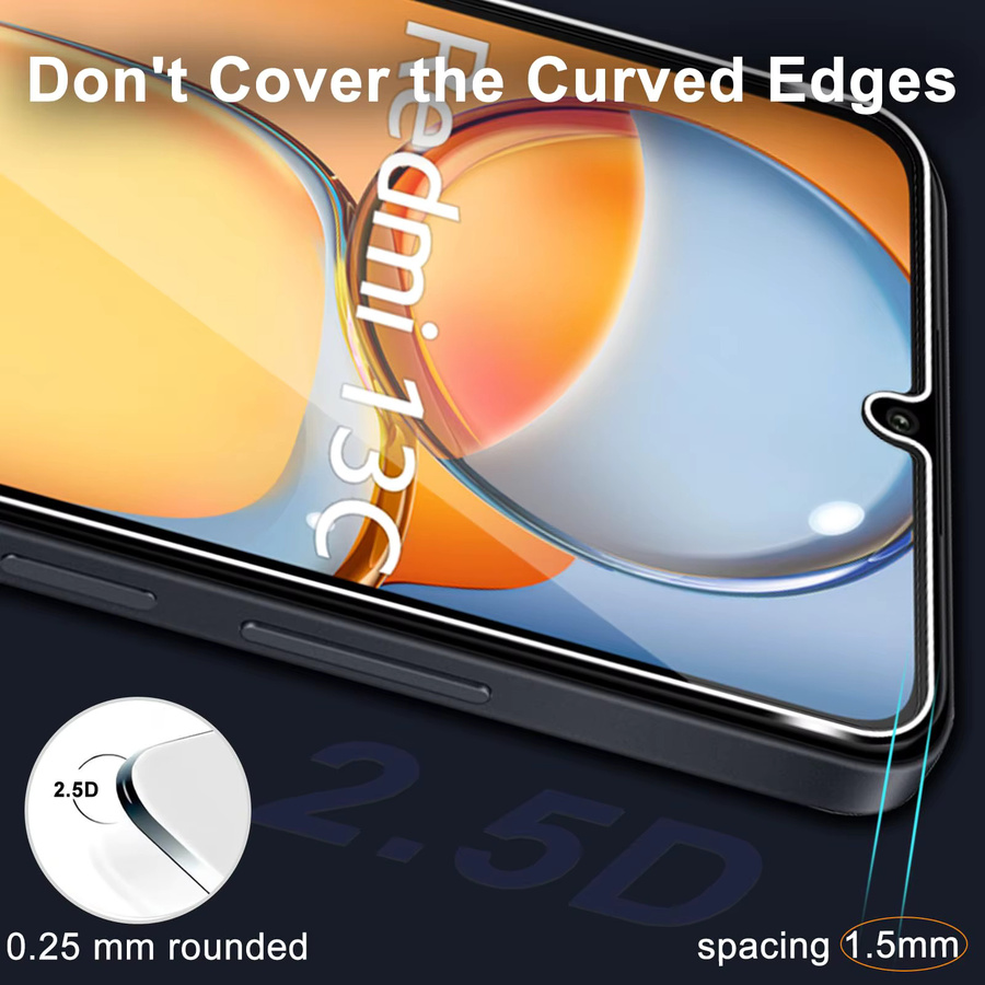 Xiaomi Redmi 13C Displayschutzfolie aus gehärtetem Glas in Transparent mit 9H Härtegrad und HD-Klarheit - Bild 3