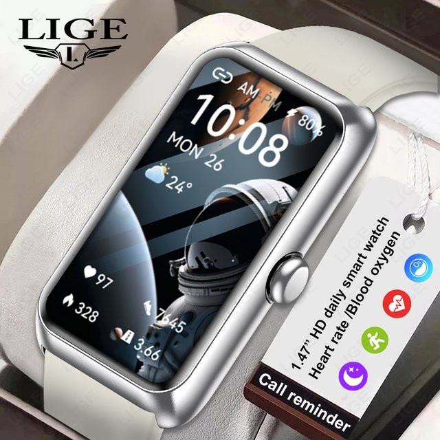 LIGE Smartwatch, Schwarz, Silikon, Unisex - Bild 1