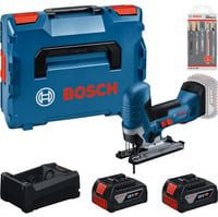 Bosch Professional Akku-Stichsäge Set GST 18V-125 S in Blau mit 2x 5,0Ah Akkus, Schnellladegerät und Stichsägeblattset in L-BOXX - Bild 1